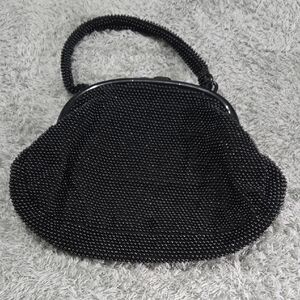 Elegant Black Beaded Women's Bag